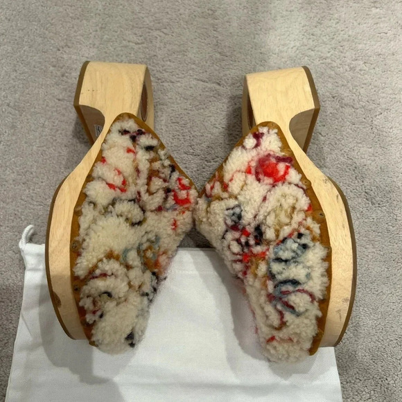 Chloe Cream Shearling Mules - Picture 2 of 6